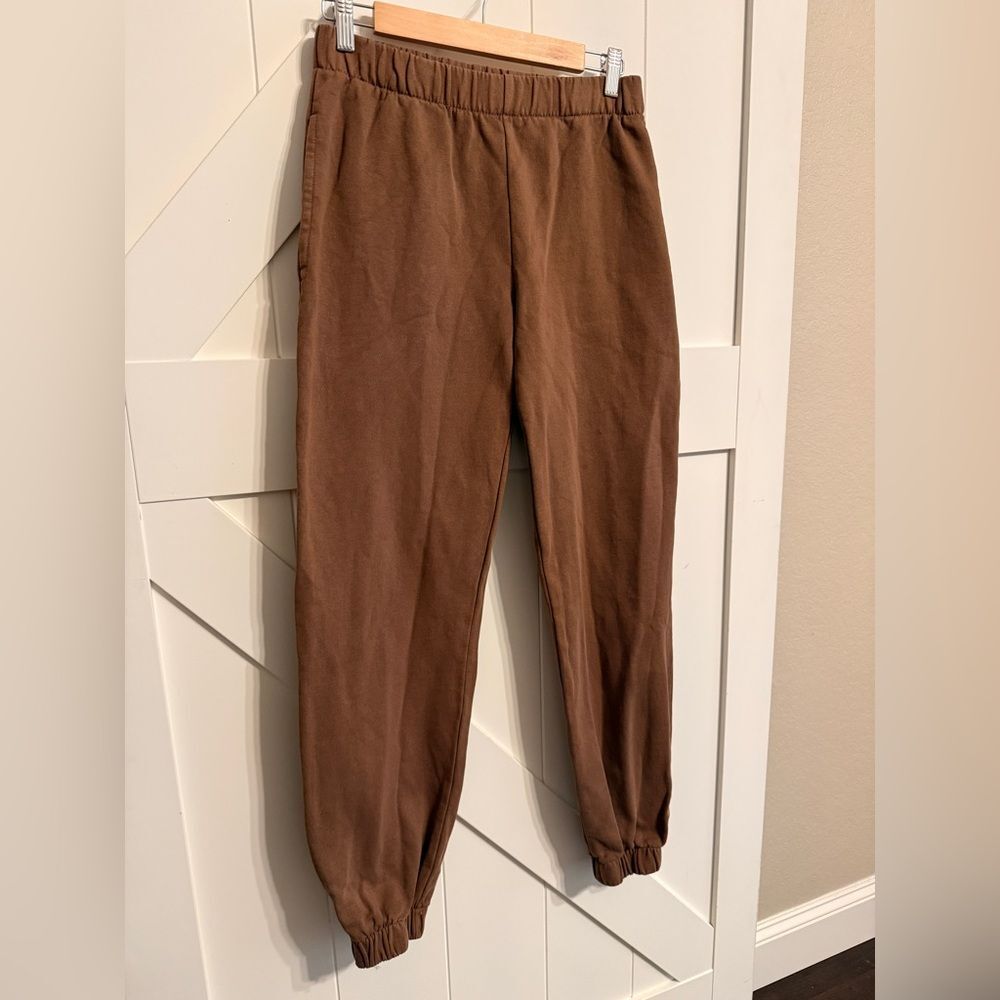 John Galt Women’s Brown Jogger Pants One Size Fleece Lined - Picture 2 of 5